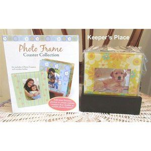 4 Photo Frame Glass Coaster Collection With Easel